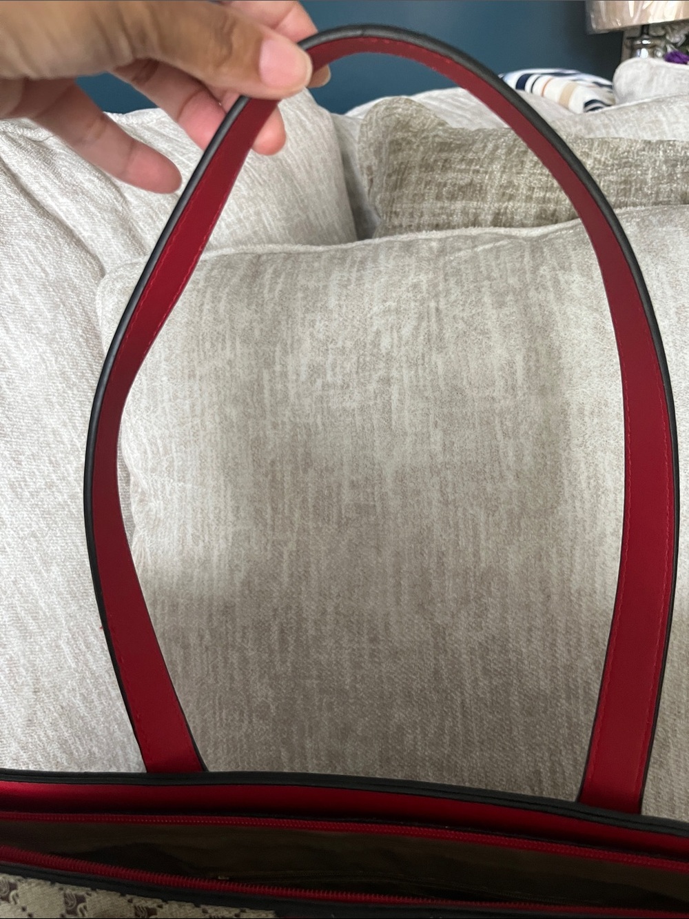 Bagallini | NWOT | Elegant Tan and Red Tote Bag Set - Picture 5 of 11